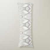 Elegante White Cream Heart Body Kussen (Voorkant Verticaal)