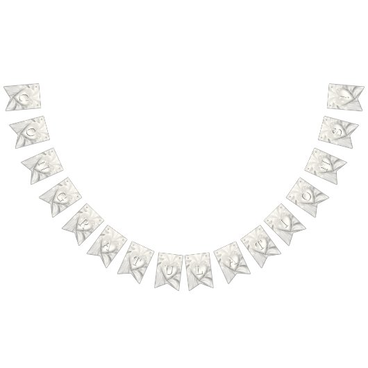 Elegante White Cream Heart Bunting Flag Vlaggetjes (Alle)