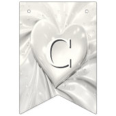 Elegante White Cream Heart Bunting Flag Vlaggetjes (Eerste vlag)