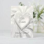 Elegante White Cream Heart Detail Enclosure Kaart (Staand voorkant)