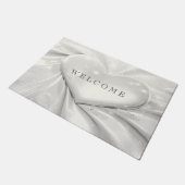 Elegante White Cream Heart Doormat Deurmat (Schuin)