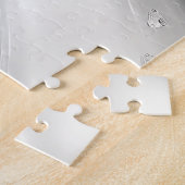 Elegante White Cream Heart Jigsaw Puzzel (Zijkant)