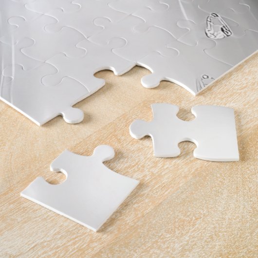 Elegante White Cream Heart Jigsaw Puzzel (Zijkant)