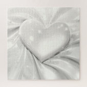 Elegante White Cream Heart Jigsaw Puzzel (Verticaal)