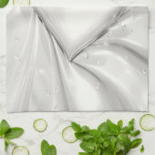 Elegante White Cream Heart Keuken Handdoeken (Gevouwen)
