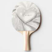 Elegante White Cream Heart Ping Pong Paddle Tafeltennisbatje (Achterkant)