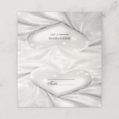 Elegante White Cream Heart Place Card Plaatskaartje (Buitenkant ongevouwen)