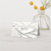 Elegante White Cream Heart Place Card Plaatskaartje (Achterkant)