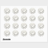 Elegante White Cream Heart Seal Wedding Sticker (Vel)