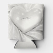 Elegante White Cream Heart Wedding Favoriete Koelb Blikjeskoeler (Voorkant)