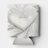 Elegante White Cream Heart Wedding Favoriete Koelb Blikjeskoeler (Achterkant)