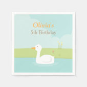 Elegante White Duck Verjaardagsfeest Levert Servet (Voorkant)