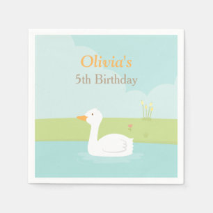 Elegante White Duck Verjaardagsfeest Levert Servet