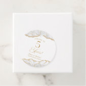 Elegante White Gold Agaat 5e Jubileum Party Bedankjes Labels (In situ)