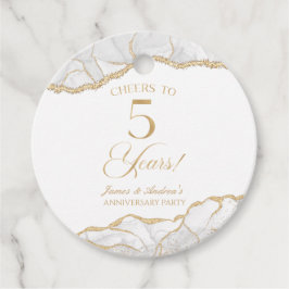 Elegante White Gold Agaat 5e Jubileum Party Bedankjes Labels