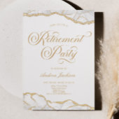 Elegante White Gold Agaat Pensioen Partij Kaart