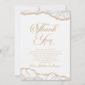 Elegante White Gold Agate Jubileum Party Bedankkaart (Voorkant)