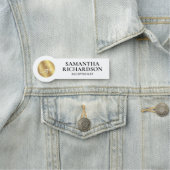 Elegante White & Gold Logo Shop Salon Medewerker Naamplaatje (In situ)