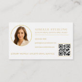 Elegante White Gold makelaar QR Code Foto Visitekaartje (Achterkant)