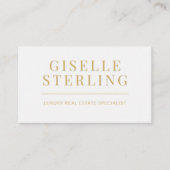 Elegante White Gold makelaar QR Code Foto Visitekaartje (Voorkant)