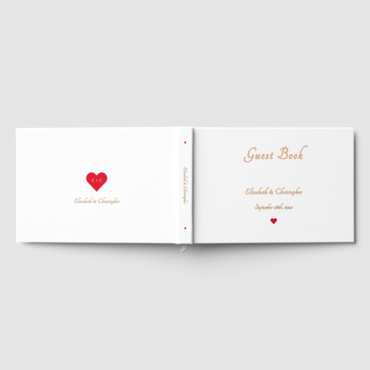 Elegante White Rose Gold Folie Bruiloften Jubileum Gastenboek (Volledig)