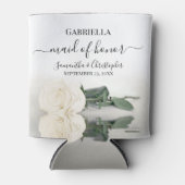 Elegante White Rose Maid of Honor bruiloft Blikjeskoeler (Voorkant)