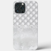 Elegante White Tuft Diamond en Pearl iPhone Case (Achterkant)