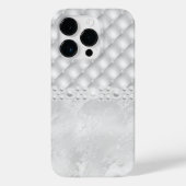 Elegante White Tuft Diamond en Pearl iPhone Case (Achterkant)