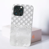 Elegante White Tuft Diamond en Pearl iPhone Case