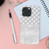 Elegante White Tuft Diamond en Pearl iPhone Case