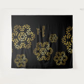 Elegante Widding uitnodiging zwart & gouden magnet Wandkleed (Voorkant (horizontaal))