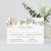 Elegante Widflower Wedding Response Kaart (Staand voorkant)