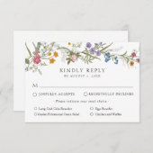 Elegante Widflower Wedding Response Kaart (Voorkant / Achterkant)