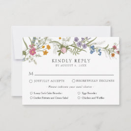 Elegante  Widflower Wedding Response Kaart