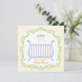 Elegante wieg baby shower uitnodiging (Staand voorkant)