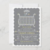 Elegante wieg — Uitnodiging voor babyborrel (Voorkant)