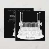 Elegante wieg zwart wit babyshower kaart (Voorkant / Achterkant)