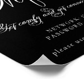 Elegante Wifi en Social Media Witte Kalligrafie Poster (Hoek)