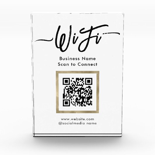 Elegante WiFi-verbinding QR-code Fotoblokken (Voorkant)