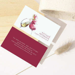 Elegante wijn dans evenementen planner visitekaartje