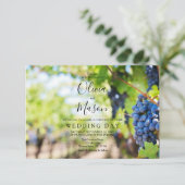 Elegante Wijn en Wijngaard wijnstokken bruiloft Ka Kaart (Staand voorkant)