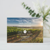 Elegante Wijn en Wijngaard wijnstokken bruiloft Ka Kaart (Staand voorkant)