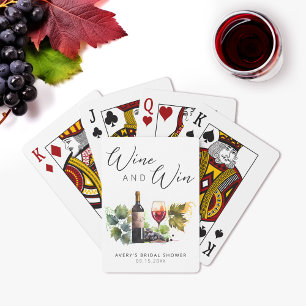 Elegante wijn- en wijnwaterschilderkunst-wijnmaker pokerkaarten