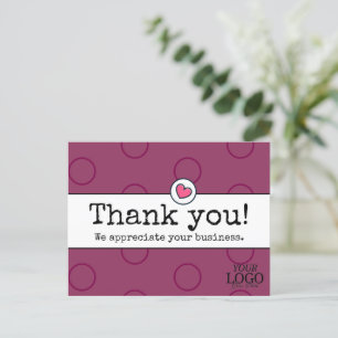 Elegante wijn gekleurd met hartelijke bedrijfsdank briefkaart
