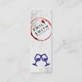 Elegante wijn glas landelijk | Toast | Wijnvlek Mini Visitekaartje (Voorkant)