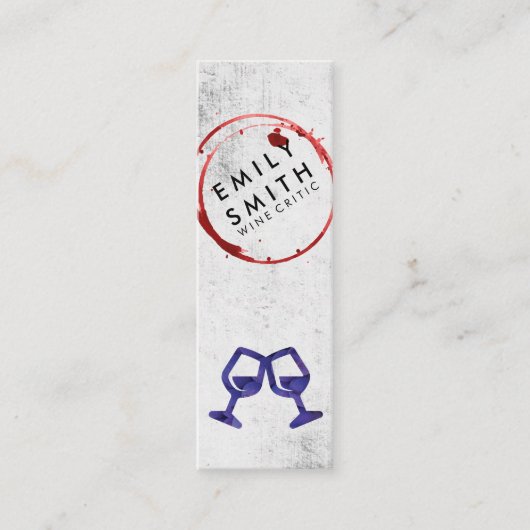 Elegante wijn glas landelijk | Toast | Wijnvlek Mini Visitekaartje (Voorkant)