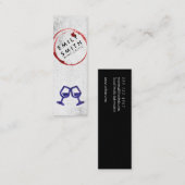 Elegante wijn glas landelijk | Toast | Wijnvlek Mini Visitekaartje (Voorkant / Achterkant)