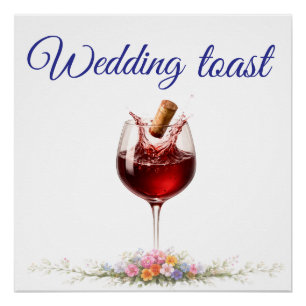 Elegante wijn glas spat bruiloft perfect poster