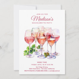 Elegante wijn glas vrijgezellenfeest  kaart