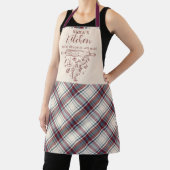 Elegante Wijn Rode Beige Tartan Plaid Nana's Keuke Schort (Insitu)